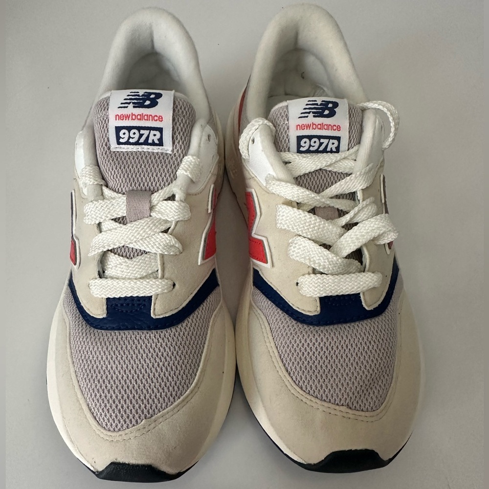 New Balance 997R: Cream and Navy Sneakers (NEW)